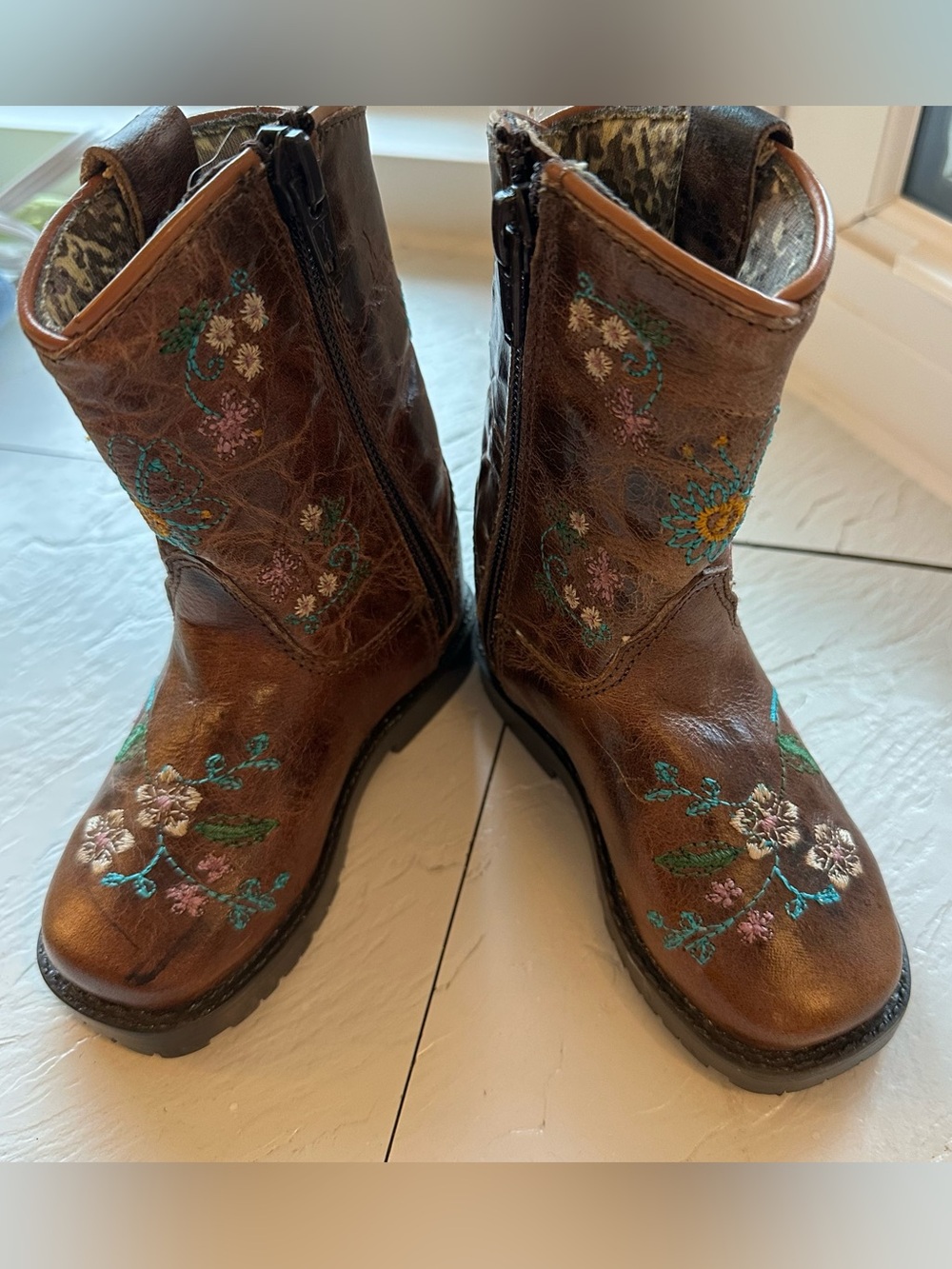 SHYANNE TODDLER GIRLS' FLORAL WESTERN BOOTS - SQUARE TOE
